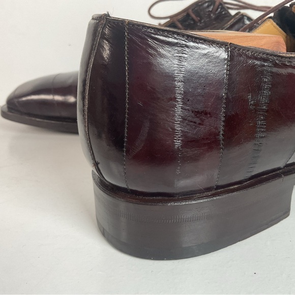 Mezlan Platinum Exotic Eel Skin Oxford Shoes 12 M Dark Mahogany Brown main image 7